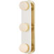 Zora 3 Light 4.75 inch Aged Brass Bath and Vanity Wall Light