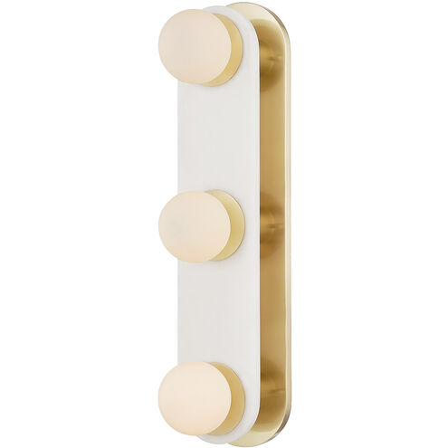 Zora 3 Light 4.75 inch Aged Brass Bath and Vanity Wall Light