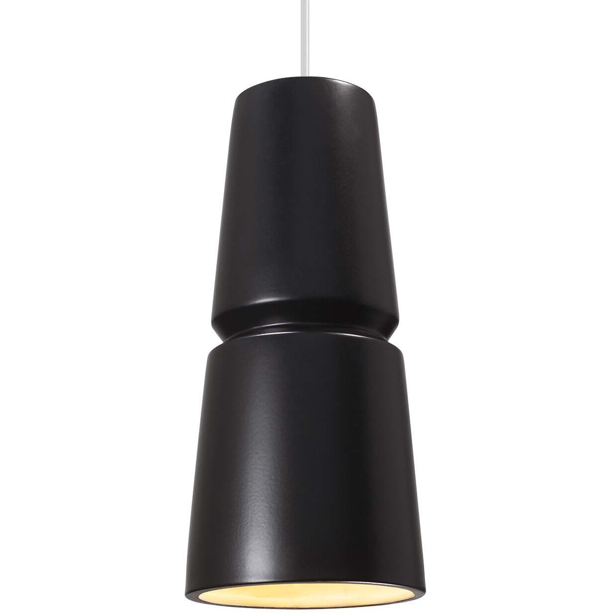 Radiance Collection 1 Light 6 inch Dark Bronze and Gloss Black and Black Pendant Ceiling Light