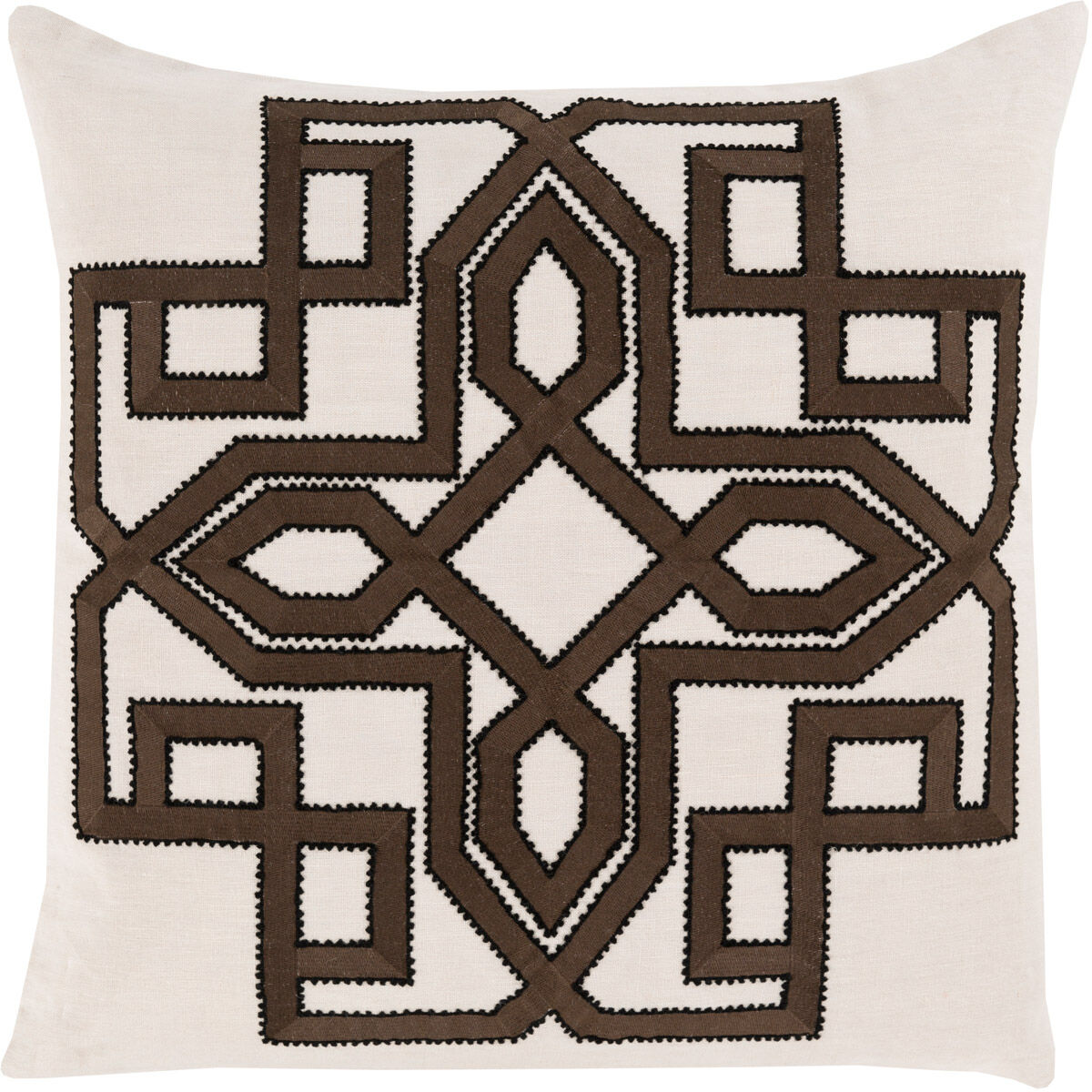 Gatsby 18 X 18 inch Khaki and Dark Brown Throw Pillow