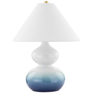 Aimee 21.25 inch 60.00 watt Aged Brass and Blue Ombre Table Lamp Portable Light