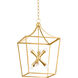 Kendall 6 Light 15.75 inch Vintage Gold Leaf Indoor Lantern Ceiling Light
