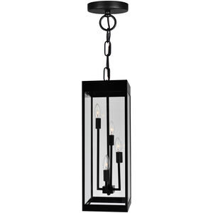 Windsor 4 Light 8 inch Black Outdoor Hanging Light