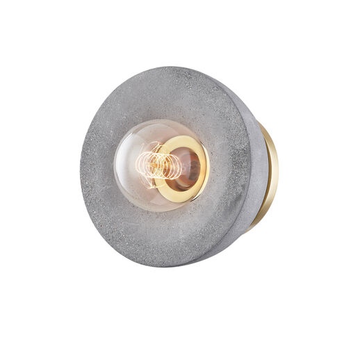 Poppy 1 Light 7 inch Aged Brass Flush Mount Ceiling Light