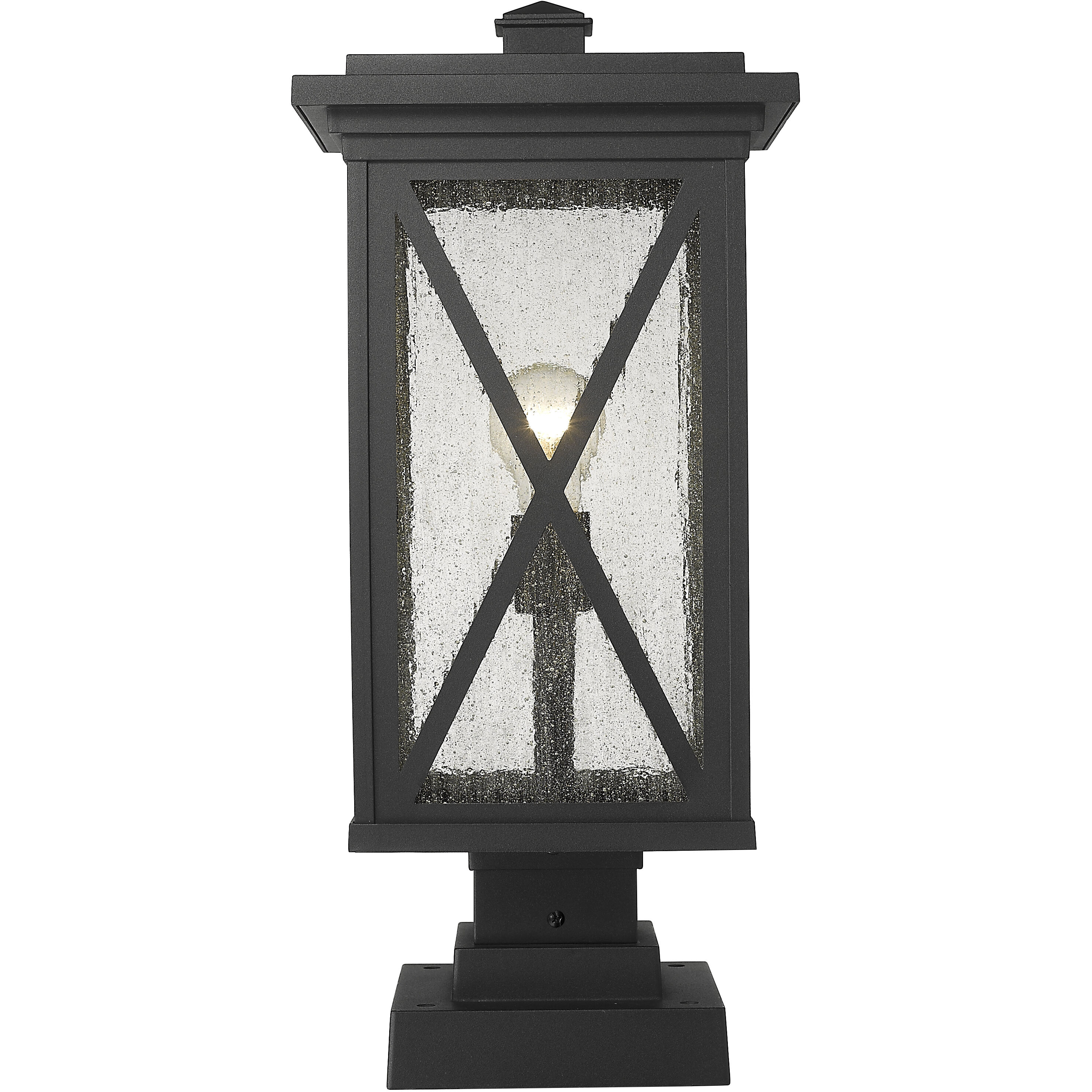 Brookside 1 Light 21.25 inch Black Outdoor Pier Mounted Fixture