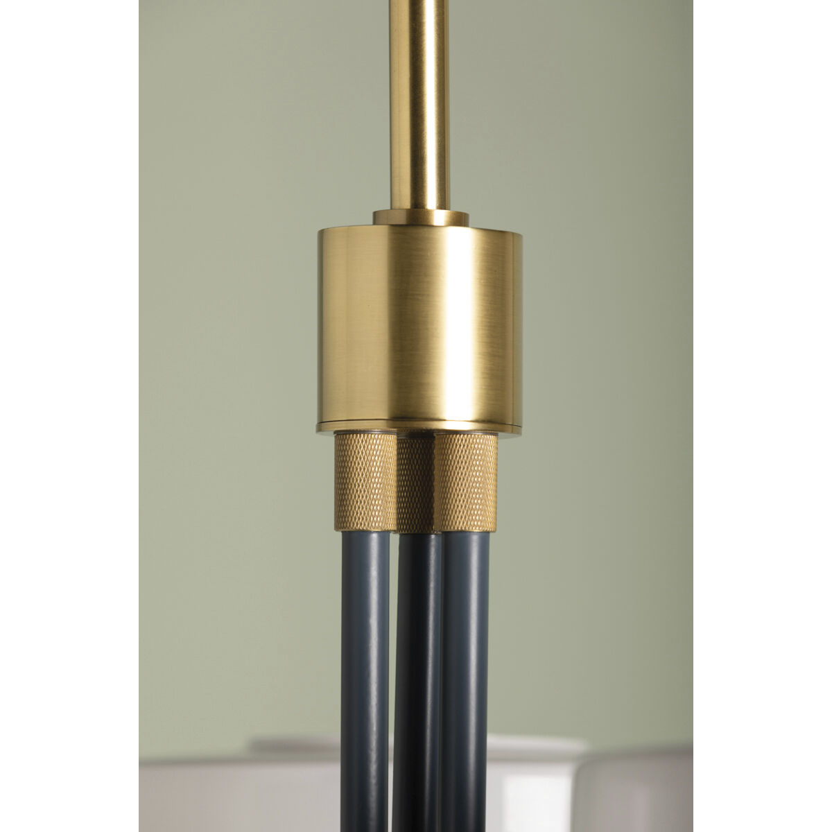 Aston 3 Light 24.25 inch Aged Brass/Slate Blue Chandelier Ceiling Light