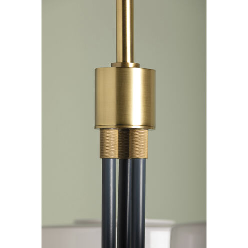 Aston 3 Light 24.25 inch Aged Brass/Slate Blue Chandelier Ceiling Light