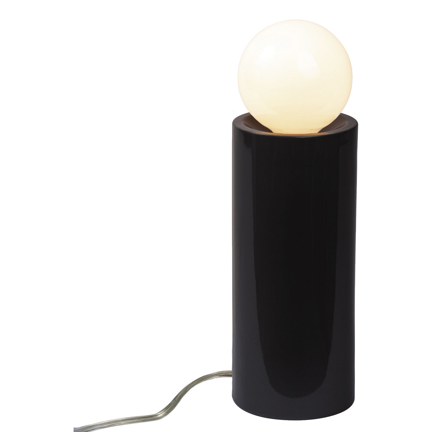 Portable 16.5 inch 60 watt Gloss Black Table Lamp Portable Light