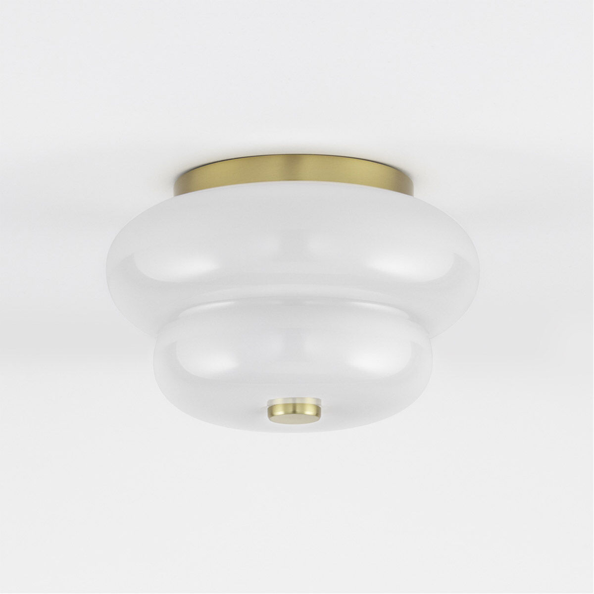 Hazel 2 Light 11 inch Aged Brass Flush Mount Ceiling Light