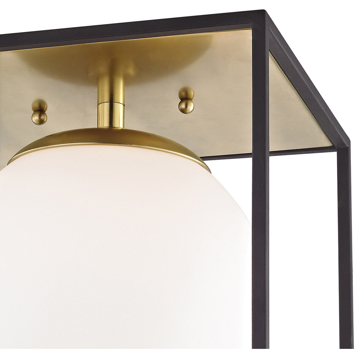 Aira 1 Light 9.5 inch Aged Brass Flush Mount Ceiling Light in Aged Brass and Black