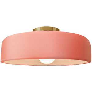 Radiance LED 13 inch Gloss Blush and Brushed Brass Semi Flush Ceiling Light