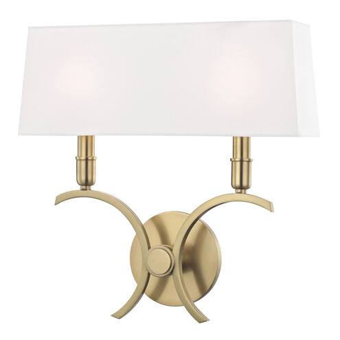 Gwen 2 Light 15 inch Aged Brass ADA Wall Sconce Wall Light