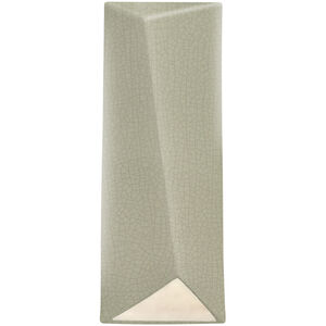 Ambiance LED 6 inch Celadon Green Crackle ADA Wall Sconce Wall Light, Closed Top Fixture, Diagonal