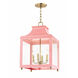 Leigh 4 Light 16 inch Aged Brass and Pink Pendant Ceiling Light