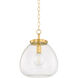 Della 1 Light 15.75 inch Aged Brass Pendant Ceiling Light