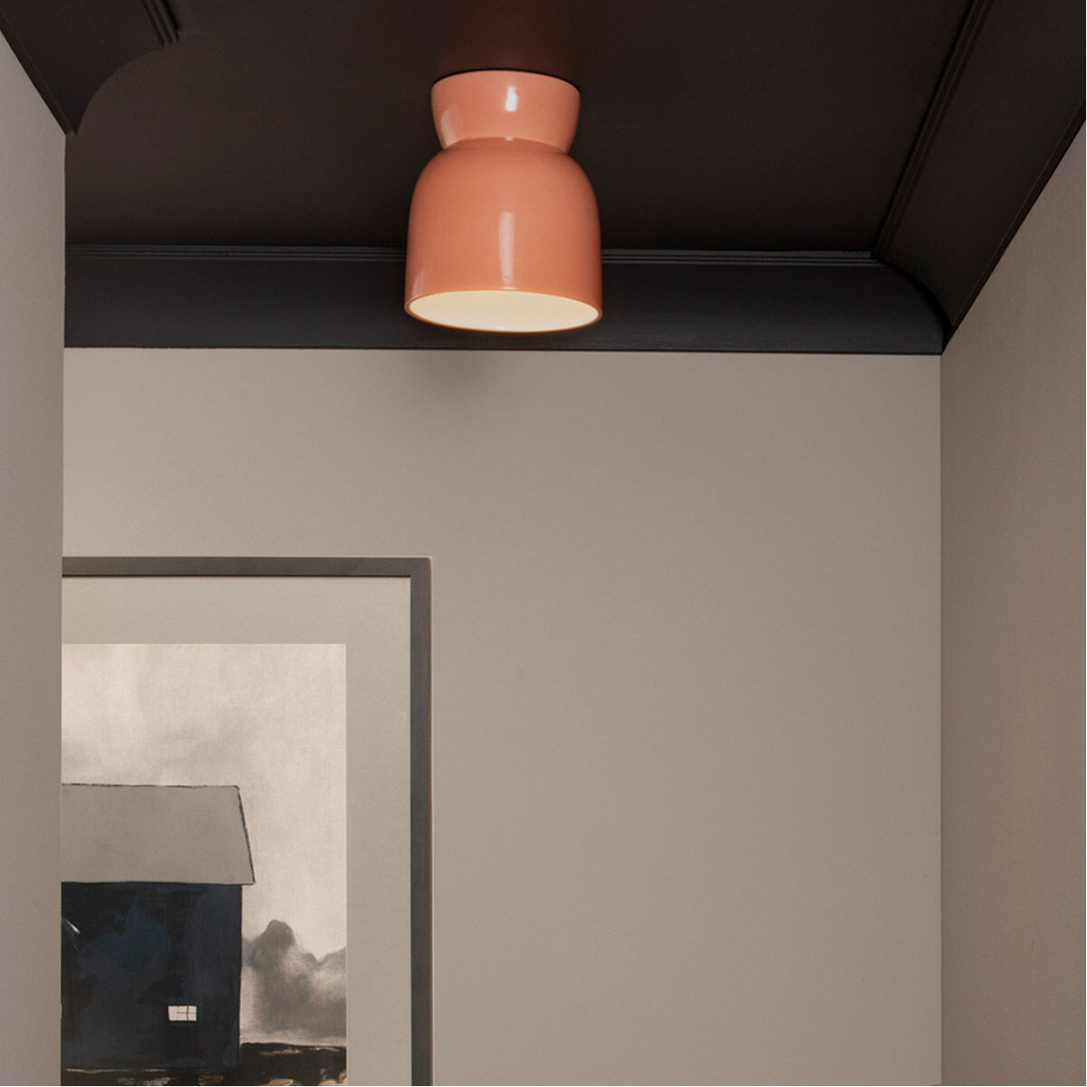 Radiance Collection 1 Light 7.5 inch Gloss Blush Flush Mount Ceiling Light