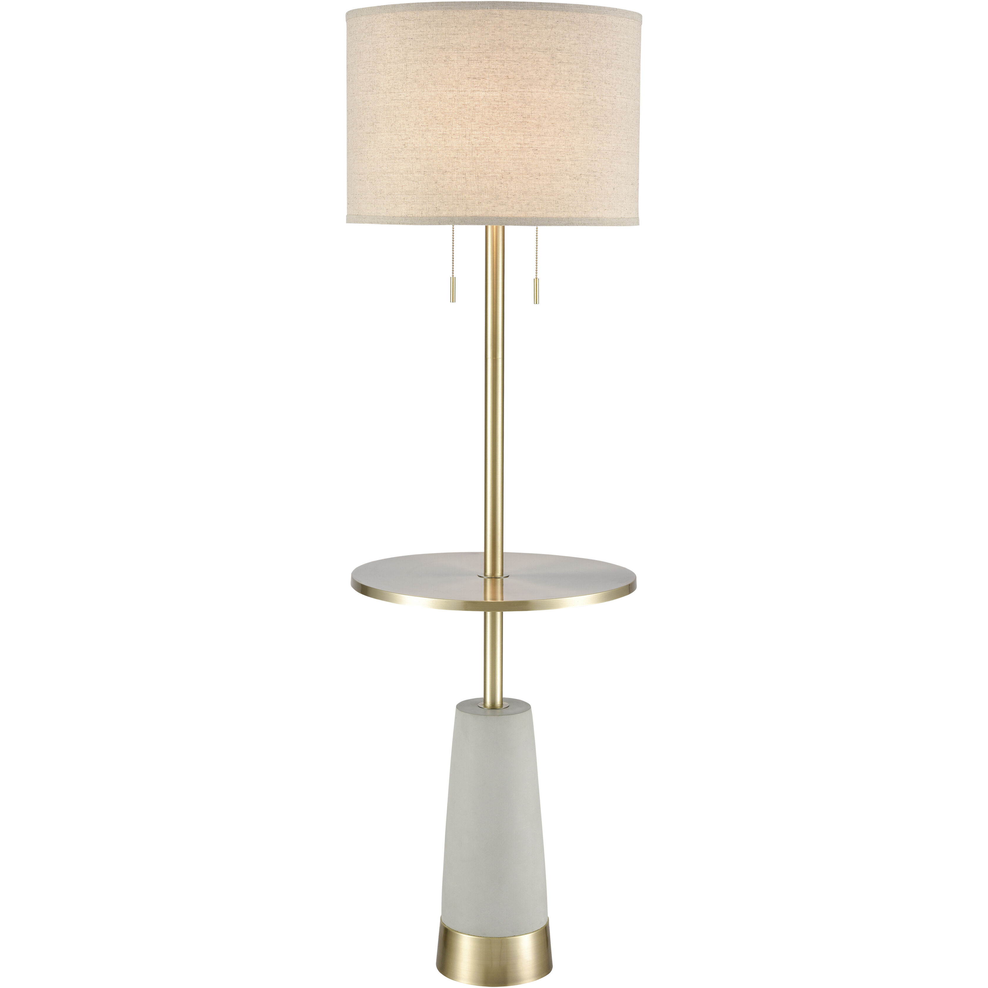 Below the Surface 63 inch 100 watt Polished Concrete with Antique Brass Floor Lamp Portable Light