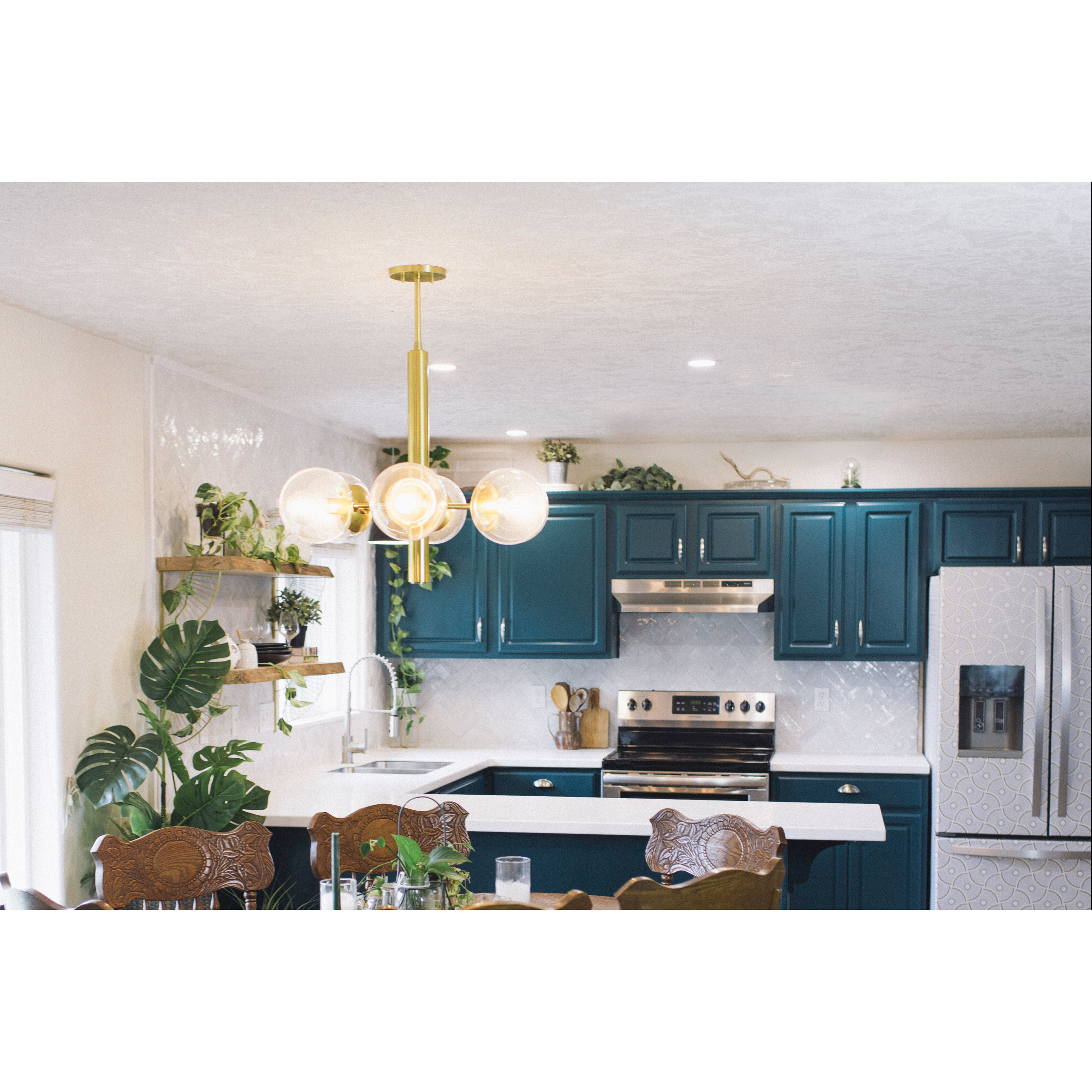 Meadow 6 Light 28 inch Aged Brass Chandelier Ceiling Light