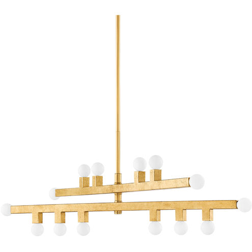 Sutter 14 Light 40.75 inch Vintage Gold Leaf Chandelier Ceiling Light