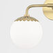 Paige 2 Light 15 inch Aged Brass Bath Vanity Wall Light