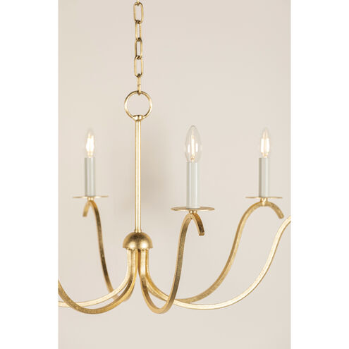 Jaclin 6 Light 34.5 inch Gold Leaf Chandelier Ceiling Light