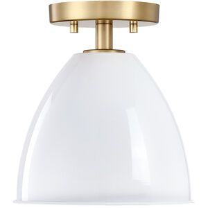 Biba 1 Light 8.25 inch Brushed Gold Semi-Flush Mount Ceiling Light