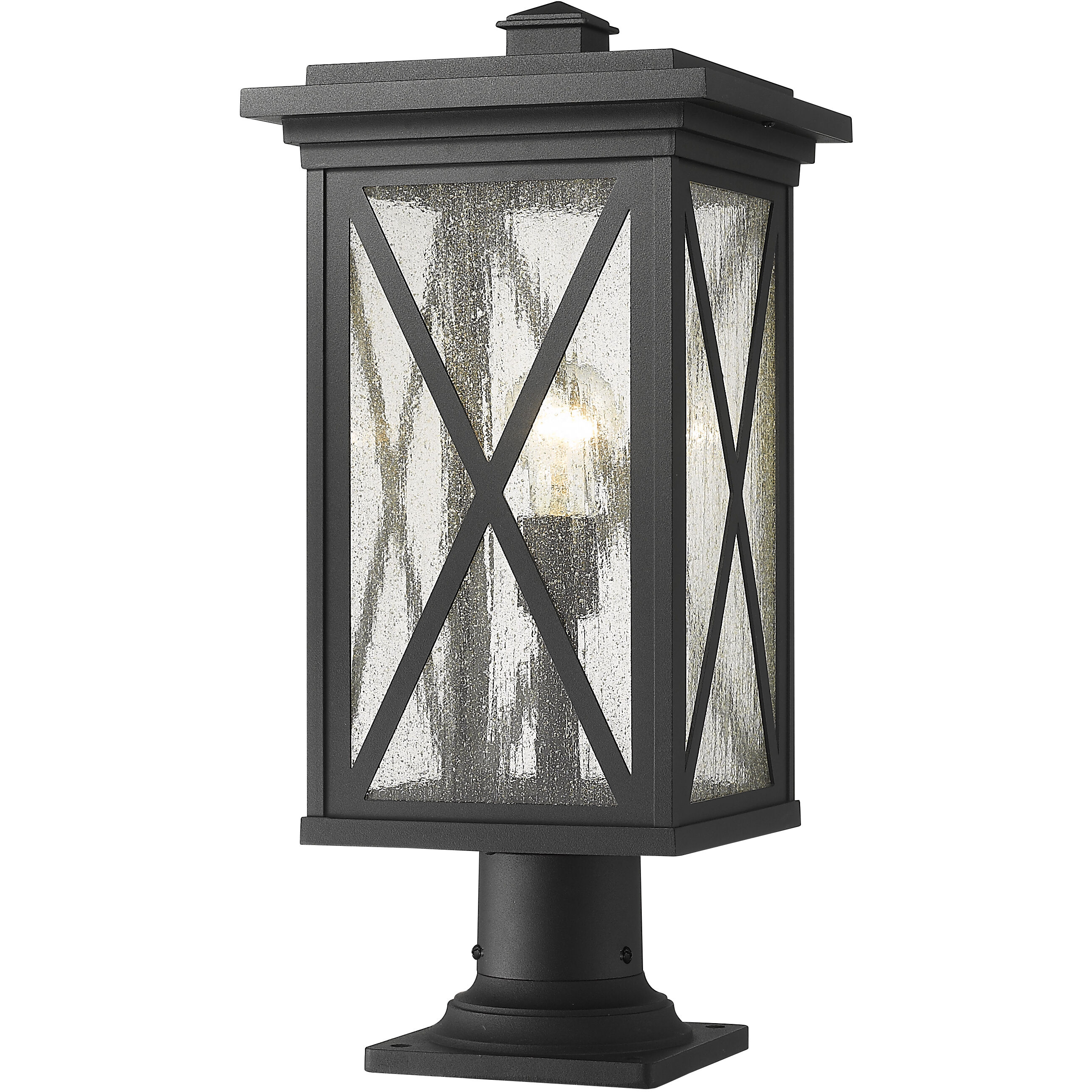 Brookside 1 Light 21.5 inch Black Outdoor Pier Mounted Fixture