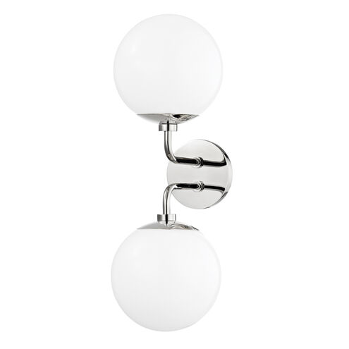 Stella 2 Light 7 inch Polished Nickel Wall Sconce Wall Light
