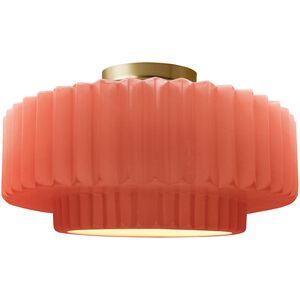 Radiance 1 Light 14.5 inch Gloss Blush and Brushed Brass Semi Flush Ceiling Light
