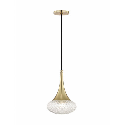 Bella 1 Light 9 inch Aged Brass Pendant Ceiling Light