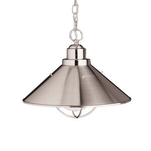 Seaside 1 Light 16 inch Brushed Nickel Outdoor Hanging Pendant