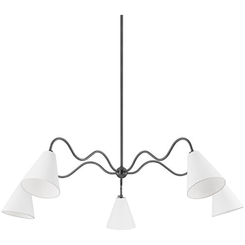 Onda 5 Light 63 inch Old Bronze Chandelier Ceiling Light