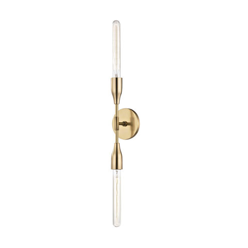 Tara 2 Light 5 inch Aged Brass ADA Wall Sconce Wall Light