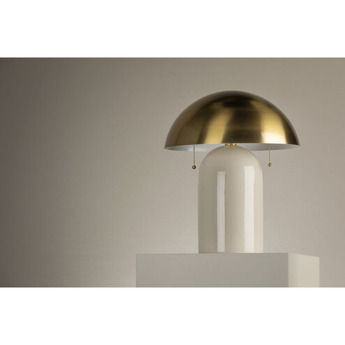 Gaia 16.5 inch 60 watt Aged Brass Table Lamp Portable Light