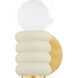 Bibi 1 Light 5 inch Aged Brass/Ceramic Antique Ivory Wall Sconce Wall Light