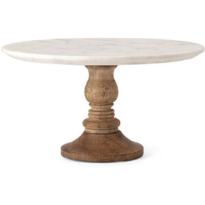 Lissa 12 X 12 inch White/Natural Cake Stand