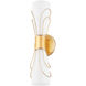 Gabriella 2 Light 4.75 inch Vintage Gold Leaf Wall Sconce Wall Light