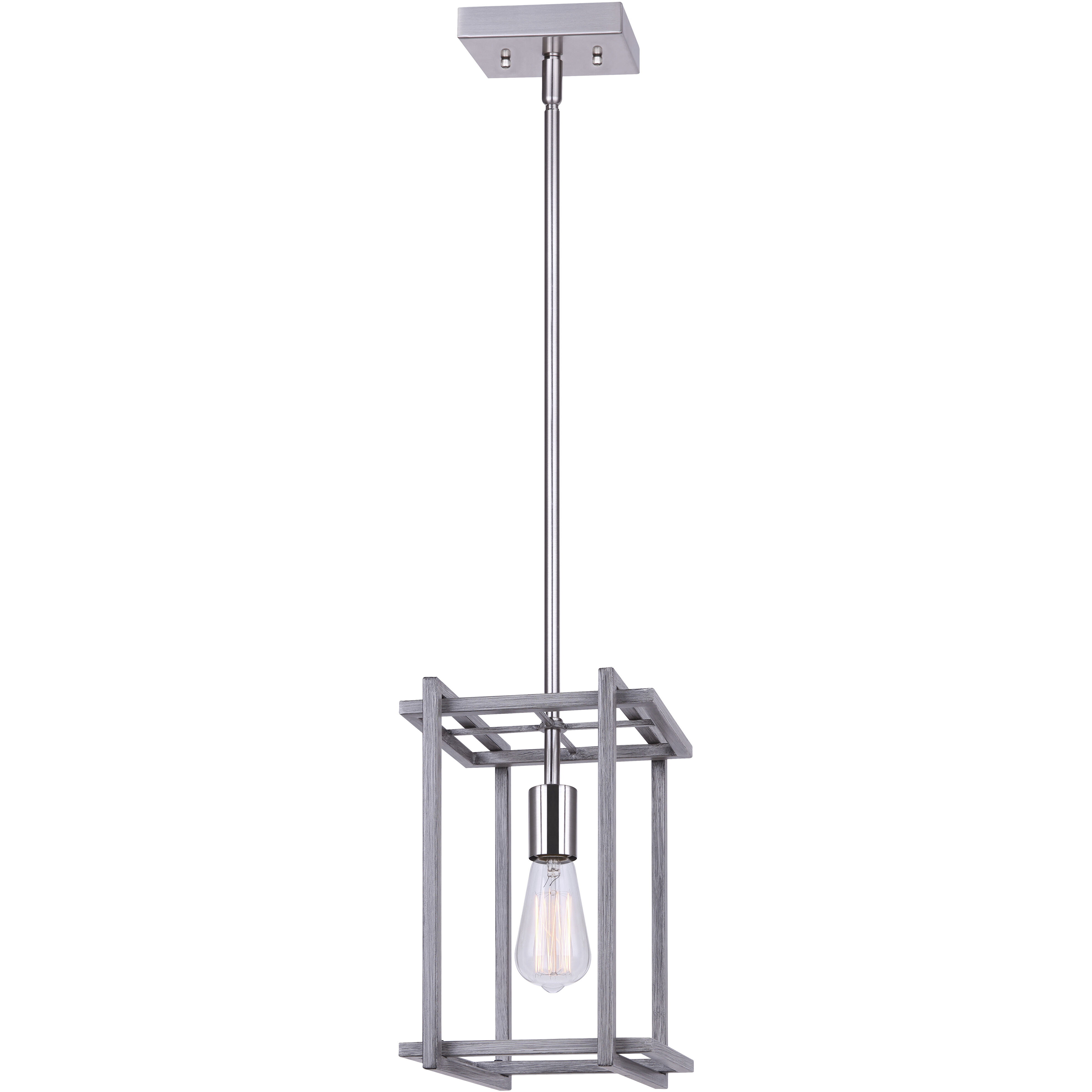 Carli 1 Light 7.88 inch Brushed Nickel and Brushed Dark Grey Pendant Lighting Ceiling Light
