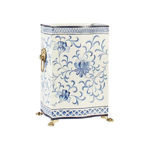 Chelsea House White/Blue Wastebasket