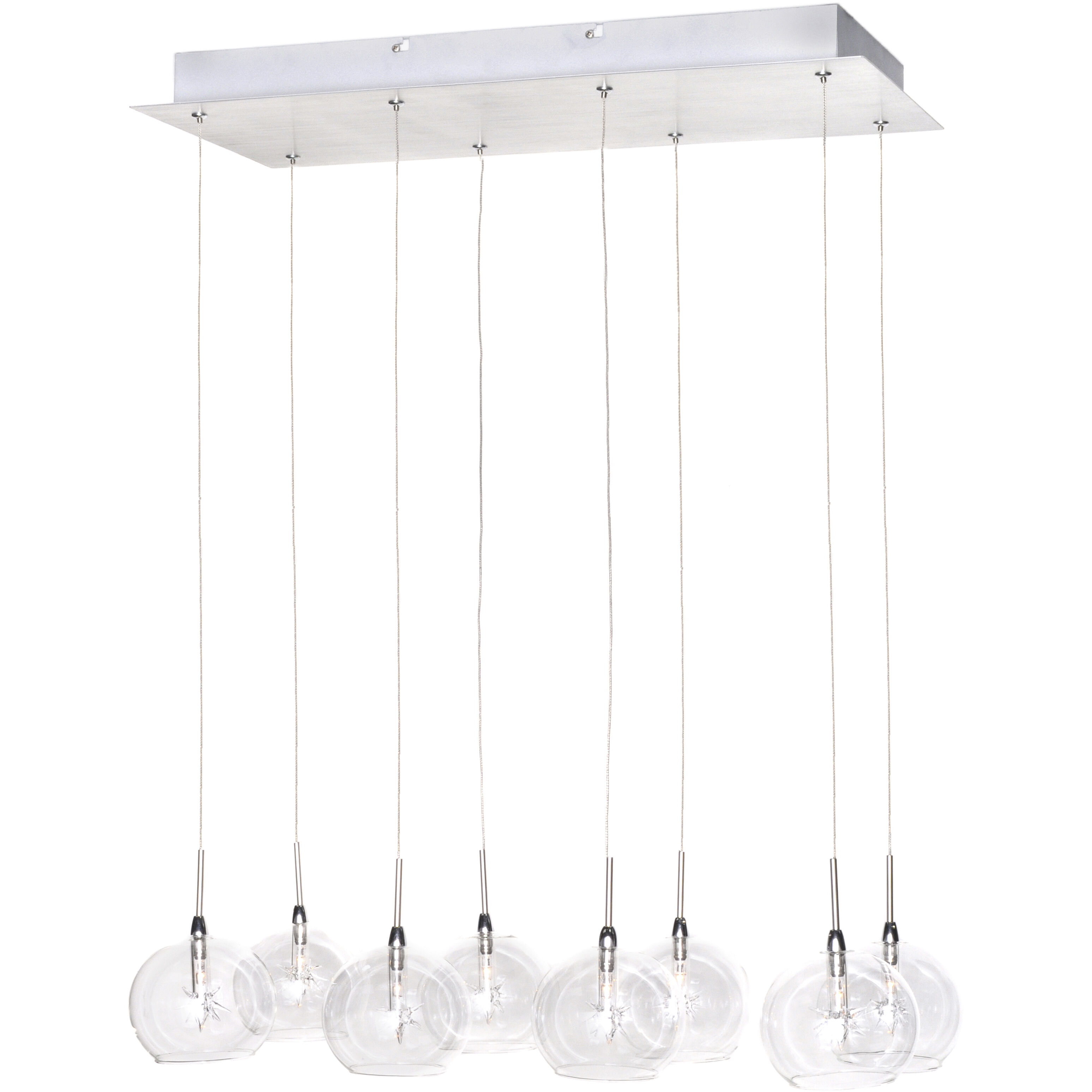 Starburst 8 Light 23.5 inch Polished Chrome Linear Pendant Ceiling Light