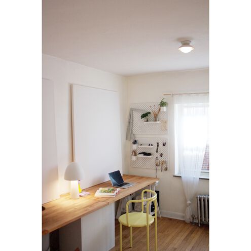 Cadence 1 Light 7 inch White Lustro / Gold Leaf Combo Semi Flush Ceiling Light