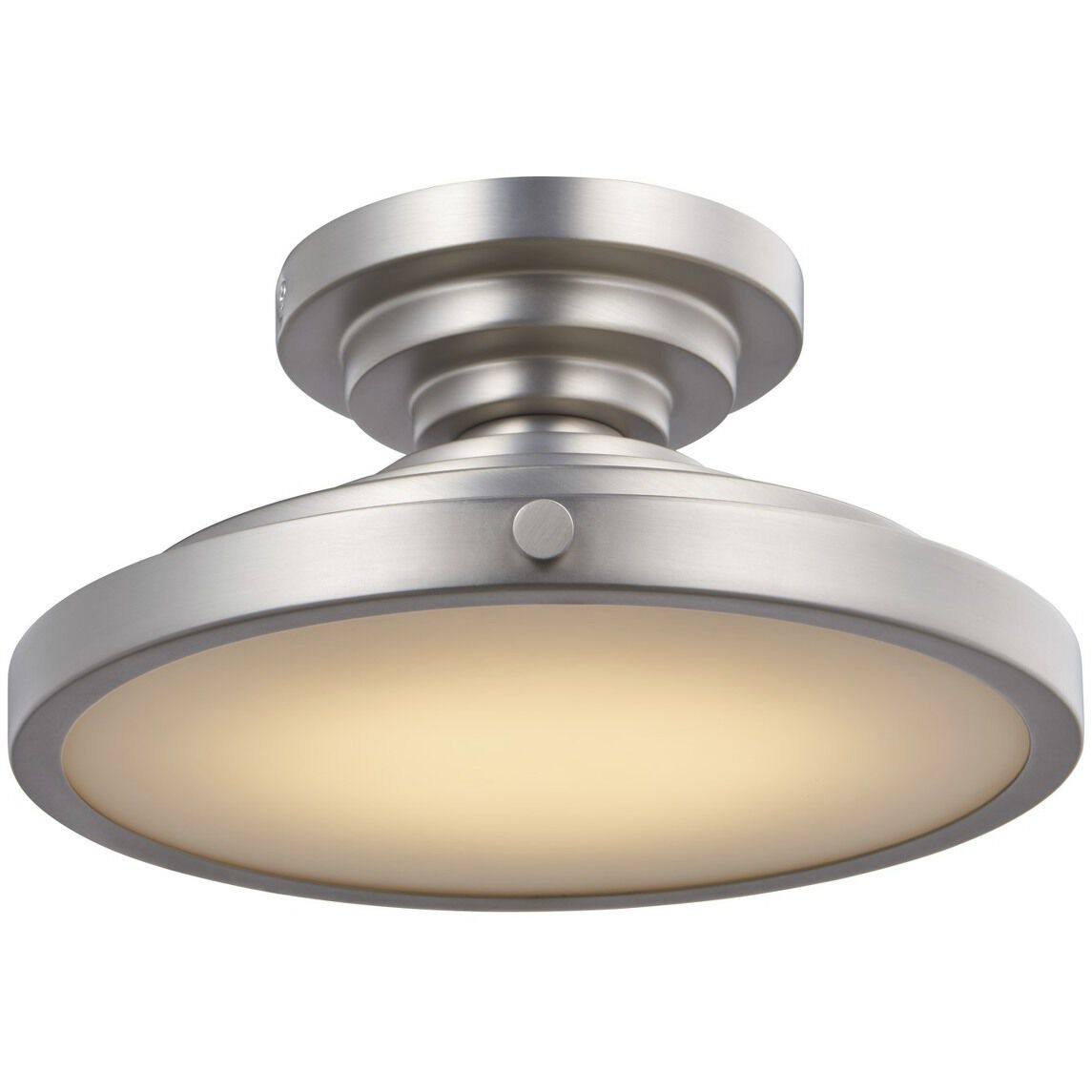 Pasos 10 inch Satain Nickel Flush Mount Ceiling Light in Satin Brass