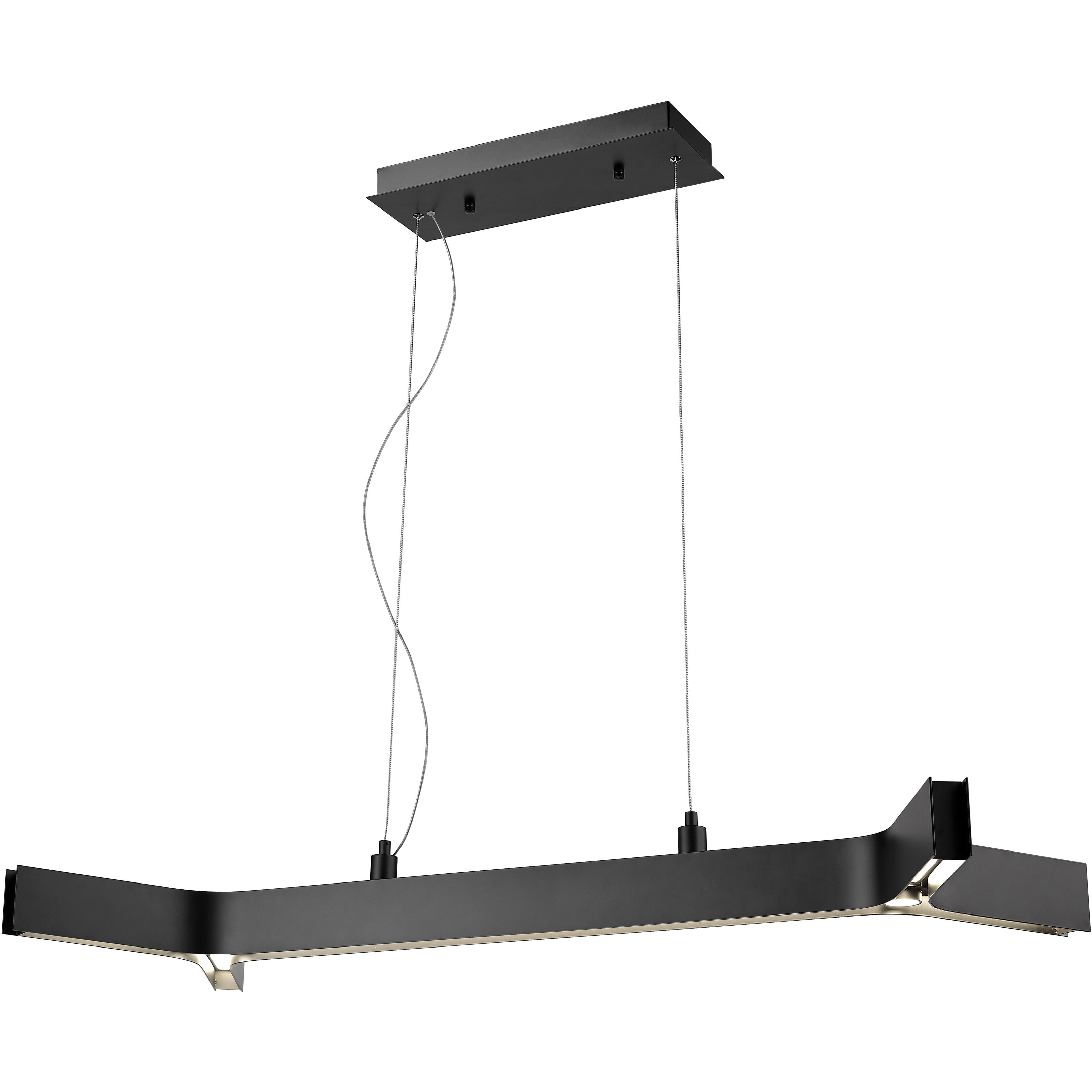 Arcano LED 44 inch Matte Black Linear Chandelier Ceiling Light