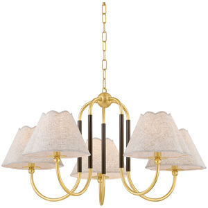 Janie 5 Light 33 inch Aged Brass/True Bronze Chandelier Ceiling Light