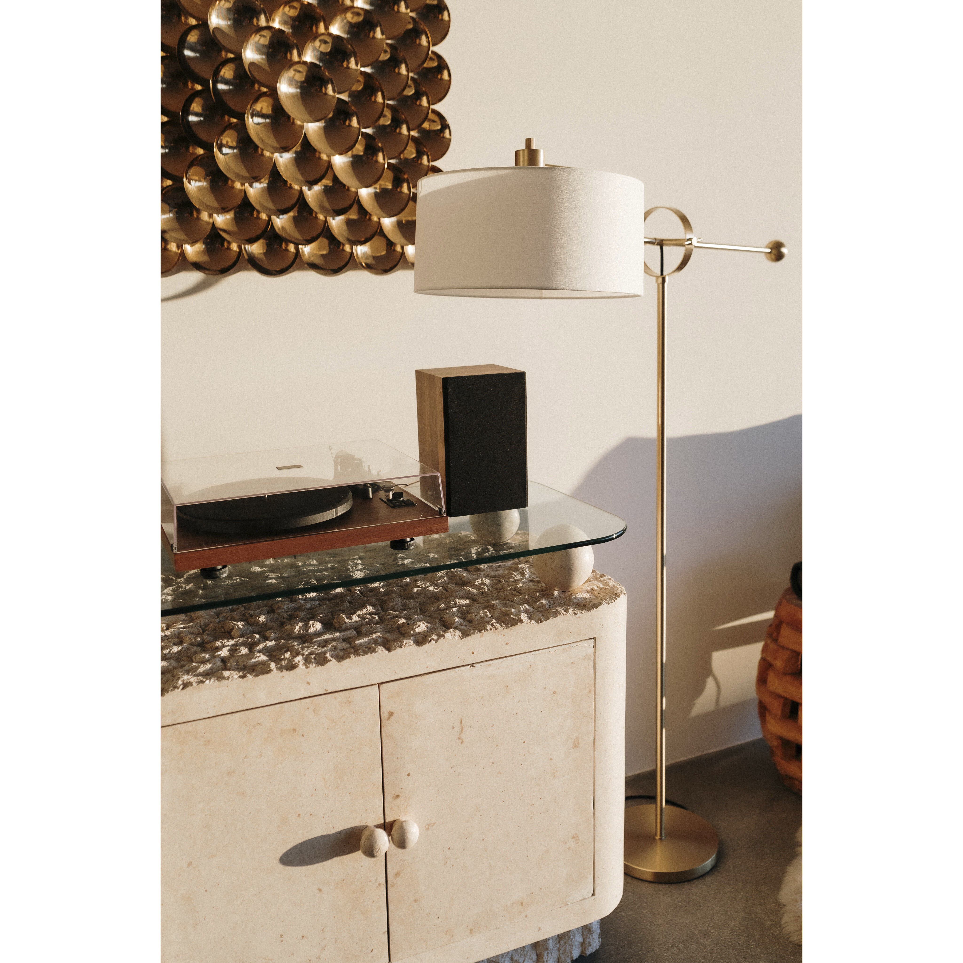 Libby 55.5 inch 60.00 watt Aged Brass Floor Lamp Portable Light