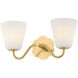Leonella 2 Light 18 inch Aged Brass Bath and Vanity Wall Light