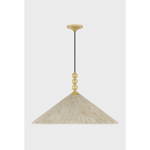 Song 1 Light 30 inch Aged Brass Pendant Ceiling Light