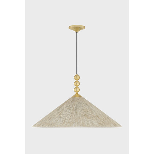 Song 1 Light 30 inch Aged Brass Pendant Ceiling Light