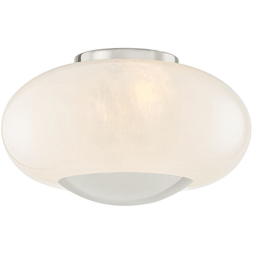 Lottie 2 Light 14 inch Polished Nickel Flush Mount Ceiling Light