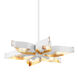 Nala 6 Light 27 inch Soft White/Gold Leaf Chandelier Ceiling Light